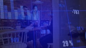 Man tapping laptop starting animated graphs while team examining tablet and updating finance charts. Collaboration, data visualization, modern workspace, teamwork, professional, analytics, business - Powered by Shutterstock - Get 15% off with code: PIKWIZARD15