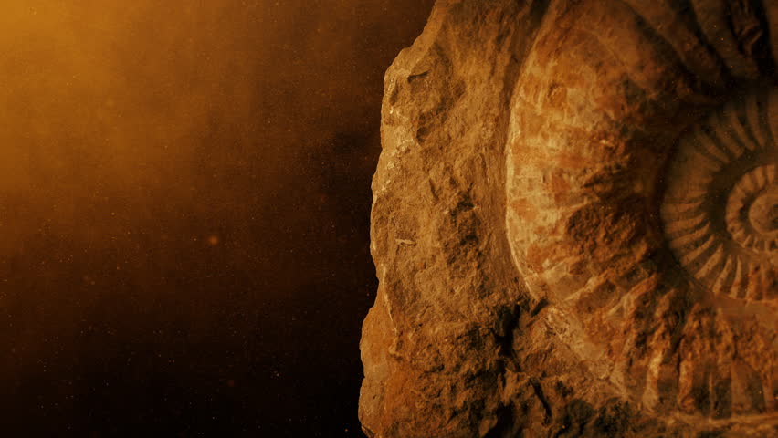 Ammonite Jurassic Fossil In Dusty Glow