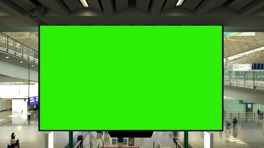 Billboard with a green screen. Green screen for text or copy.