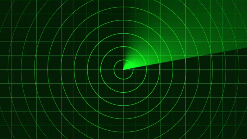 Animated Radar Screen Scanning Displaying Futuristic Technology Surveillance Concept Green