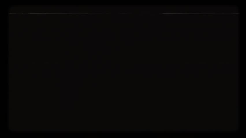 Vintage Film Countdown Glitch Effect CRT Screen Horizontal Loop with Flicker Scan Lines and Digital Noise