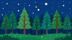 This animation showcases a stylized forest under a starry night sky with a full moon. - Powered by Shutterstock - Get 15% off with code: PIKWIZARD15