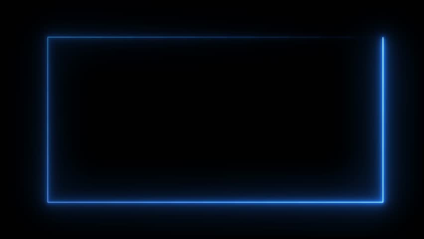 Dynamic Blue Neon Frame Animation Glowing Border Abstract Background Loopable Digital Design