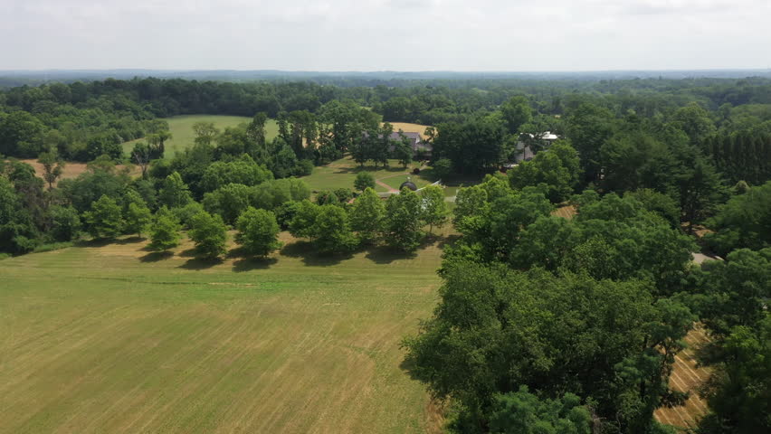 Aerial View Of Gazebo And Lake At The Ashford Estate, Wedding Venue In Allentown, New Jersey, USA.