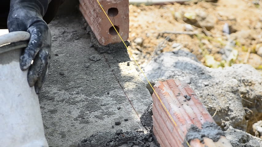 labor build brick in construction site