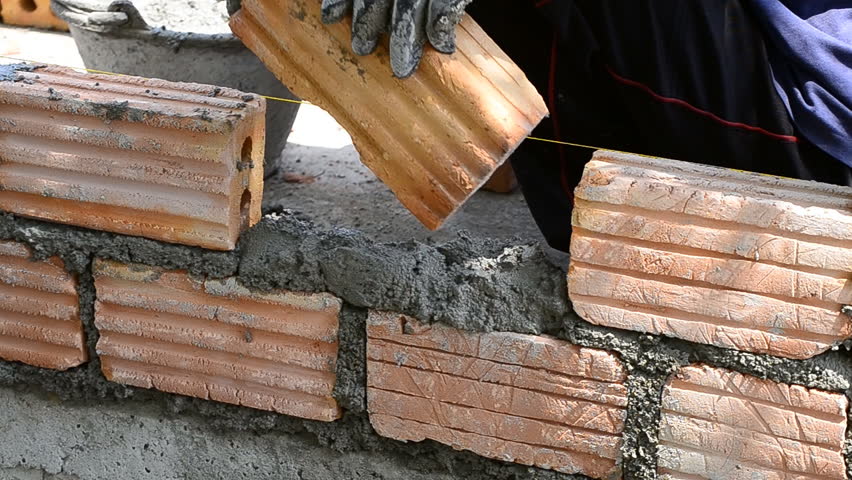 labor build brick in construction site