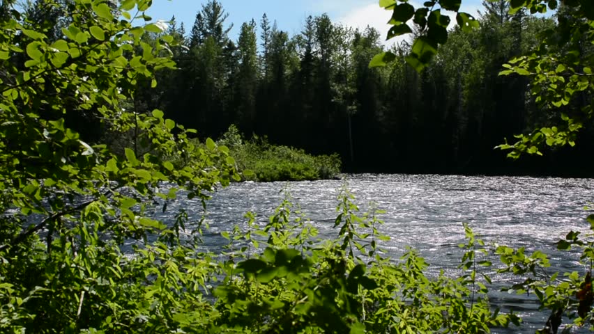 Flowing river in Ouareau Regional Park, Quebec, Canada