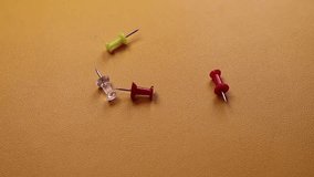 Colorful Push Pins Scattered on Yellow Background - Powered by Shutterstock - Get 15% off with code: PIKWIZARD15