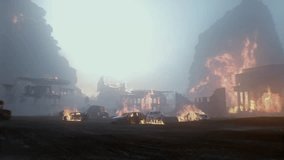 apocalyptic burning city. Armageddon. 4k animation. - Powered by Shutterstock - Get 15% off with code: PIKWIZARD15