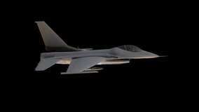 Animation Grey f16 fighting falcon military jet aircraft, ideal for aviation websites, defenserelated articles, and graphic design projects requiring military themes. 3D Rendering - Powered by Shutterstock - Get 15% off with code: PIKWIZARD15