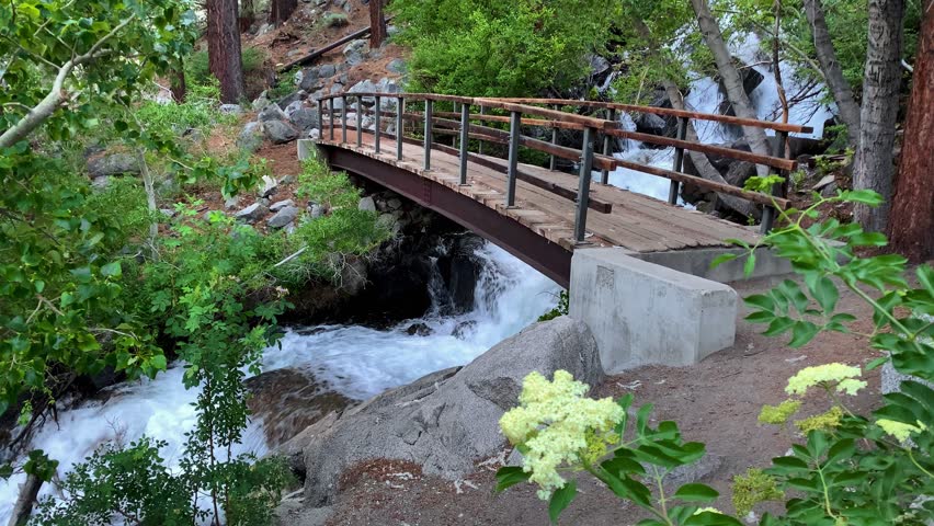 First falls along the north fork hiking trail up to the Big Pine lakes.