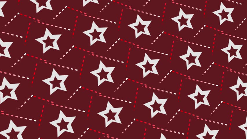 Red Theme Seamless White Star Abstract Background