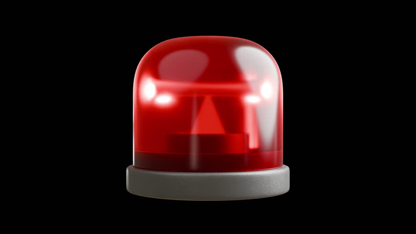 Rotating Red Emergency Siren Light Loop Animation. Transparent Background. 4K