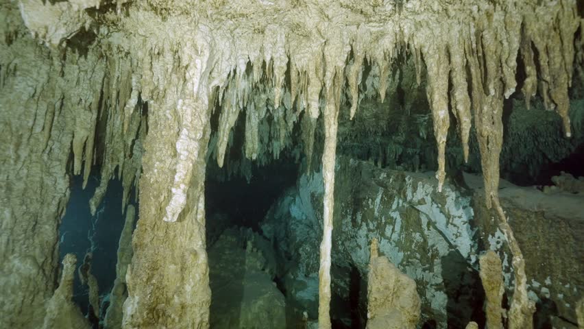 maxico cenote, underwater cave, stalactite