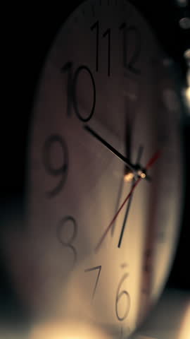 Macro Time-Lapse of Clock Hands Moving Fast. Time Pressure, Deadline, Stress, Aging, Business, Speed, Countdown - Cinematic Close-Up Shot for Abstract Time Concept. Time Flow On a Clock Face
