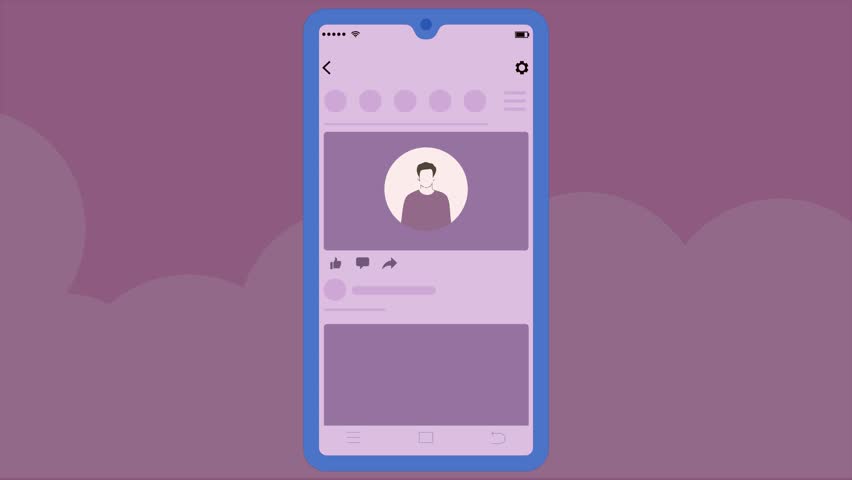 Social Media Page Scrolling Animation – Mobile UI Motion Graphics. Smooth App Interface Scroll – Social Media Feed Animation. Interactive Social Media Feed – Scrolling Motion Graphic UI Design.