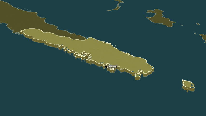 Sud region, New Caledonia, extruded. Pattern map
