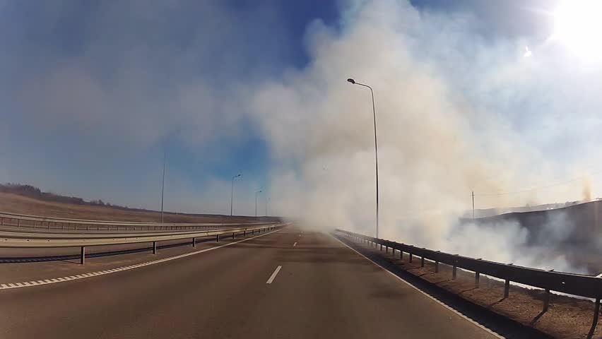 smoke over the road