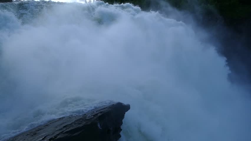 beautiful powerfull waterfall tannforsen in sweden