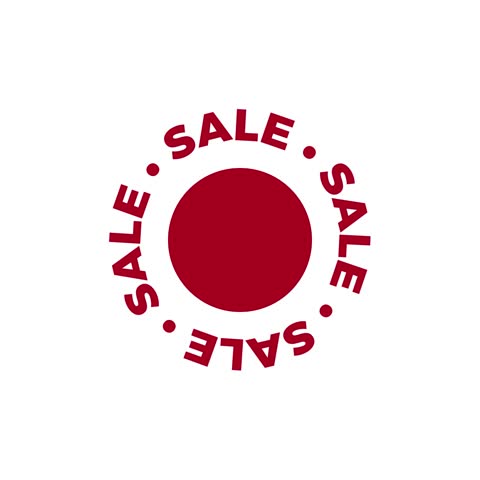 Energetic Sale Badge with Discount Symbols