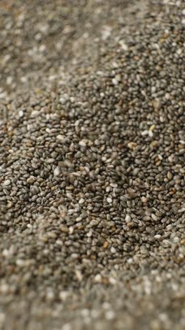 Chia Seeds Pour Vertical Slow Motion.
