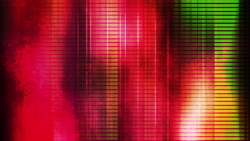 Looping grunge Science fiction style animated background in reds and green 