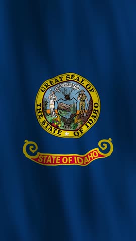 Idaho state flag waving proudly showcasing American patriotism