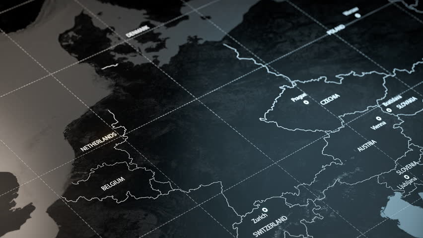 Map of Germany with country regions outlines. 3D Illustration