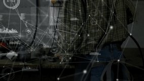 Workshop technician clamping component, activating grinder, smoothing metal under digital overlay. Industrial, craftsmanship, innovation, precision, technology, manufacturing, digital - Powered by Shutterstock - Get 15% off with code: PIKWIZARD15