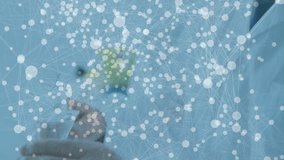 Senior lab scientist lifting flask and showing overlay inspecting water and drawing treated water. Scientist, laboratory, glassware, chemistry, innovation, research, technology - Powered by Shutterstock - Get 15% off with code: PIKWIZARD15