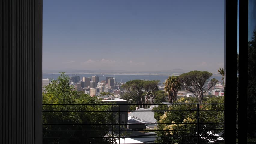 Cape Town City centre as viewed from a balcony in the suburb of Higgovale, on the slopes of Table Mountain.