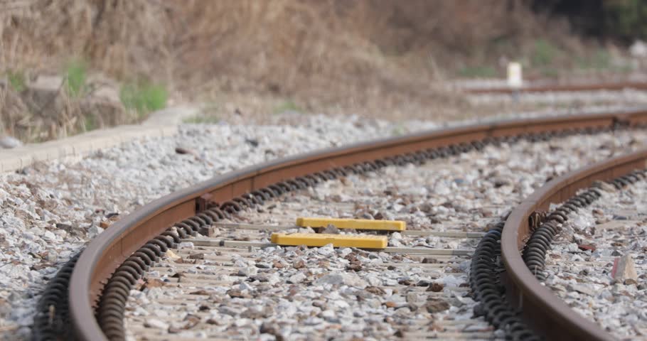 Rail crossing in central Seoul, Yongsan, South Korea