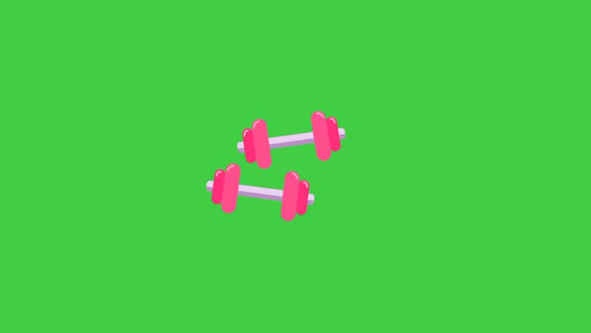 sstkhealth fitness equipment animation, exercise, weight lifting, fit, athletic, Sport,green background 