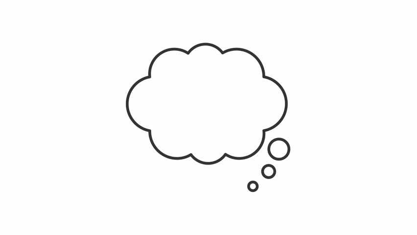 Chat bubble line animation. Text message animated icon. Showing up. Thinking, thought. Talk balloon. Comment, speech. Outline element on white background. HD video with alpha channel - Powered by Shutterstock - Get 15% off with code: PIKWIZARD15