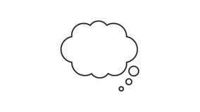 Chat bubble line animation. Text message animated icon. Showing up. Thinking, thought. Talk balloon. Comment, speech. Outline element on white background. HD video with alpha channel - Powered by Shutterstock - Get 15% off with code: PIKWIZARD15