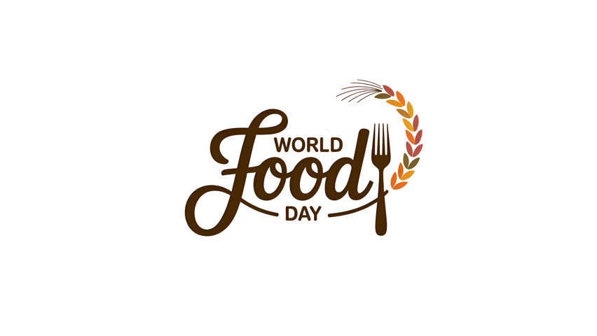 World Food Day : animated text on a white background for intros
