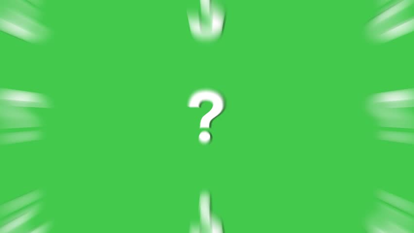 footage animated question mark popping up on a green screen background. 4k motion graphics with easy editing and overlays.