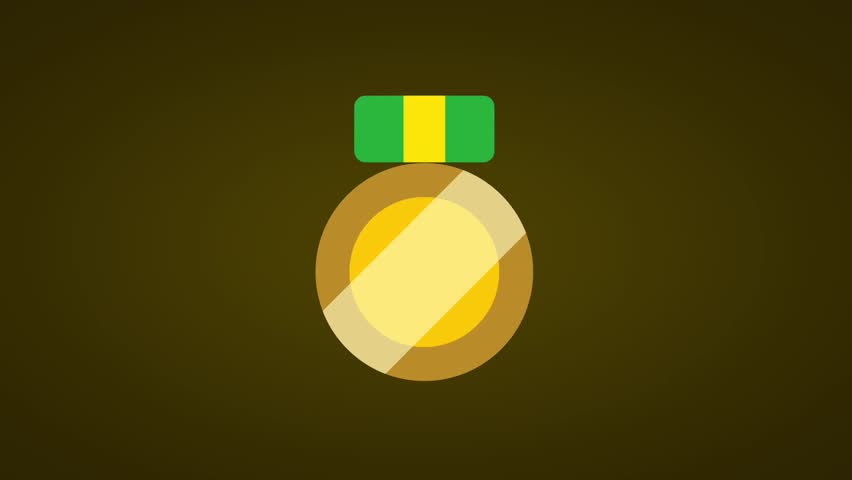 Circular golden medal with green accent ribbon showcases victory, top achievement, and prestigious success in a glowing, honorable design - Powered by Shutterstock - Get 15% off with code: PIKWIZARD15