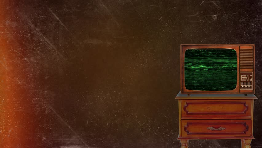 Analog TV VHS noise glitches. Retro old television isolated. Classic Vintage Retro Style television.
