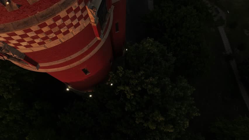 Aerial view of Eden Park Water Tower, United States.
