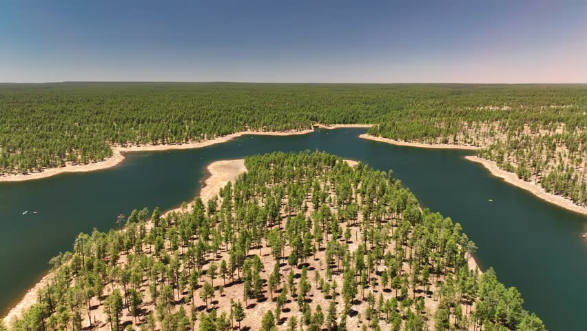 Aerial view of Willow Springs Lake, United States.
