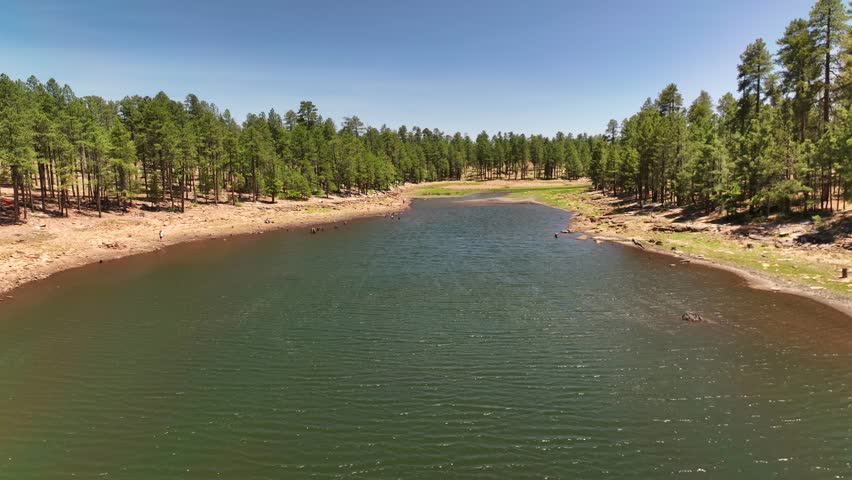 Aerial view of Willow Springs Lake, United States.