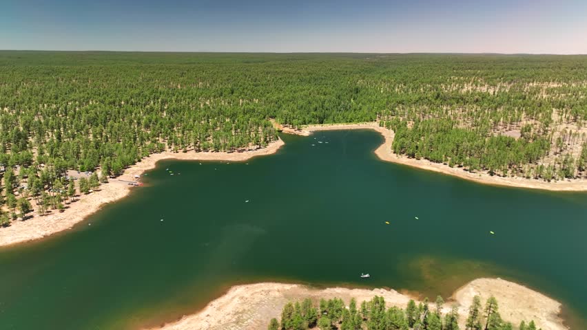 Aerial view of Willow Springs Lake, United States.