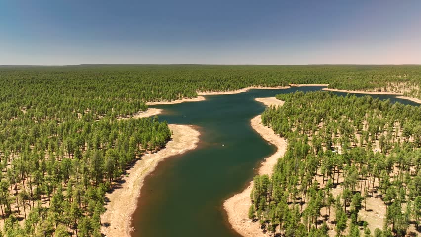 Aerial view of Willow Springs Lake, United States.