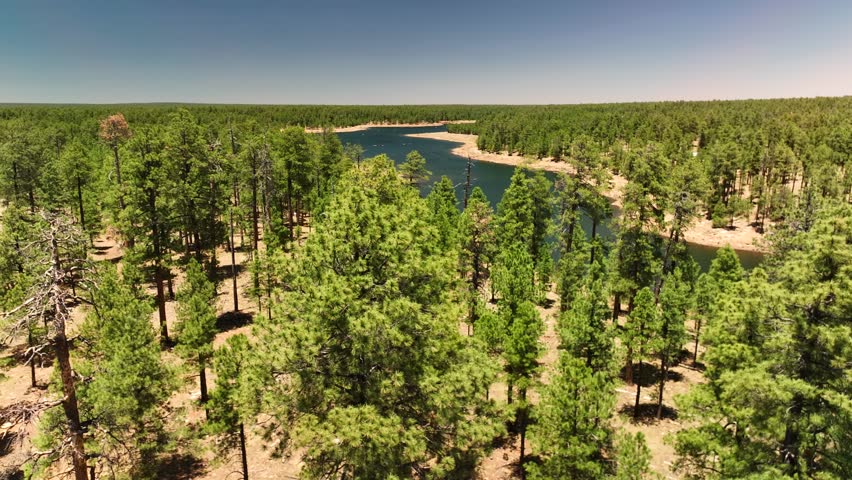 Aerial view of Willow Springs Lake, Arizona, United States.