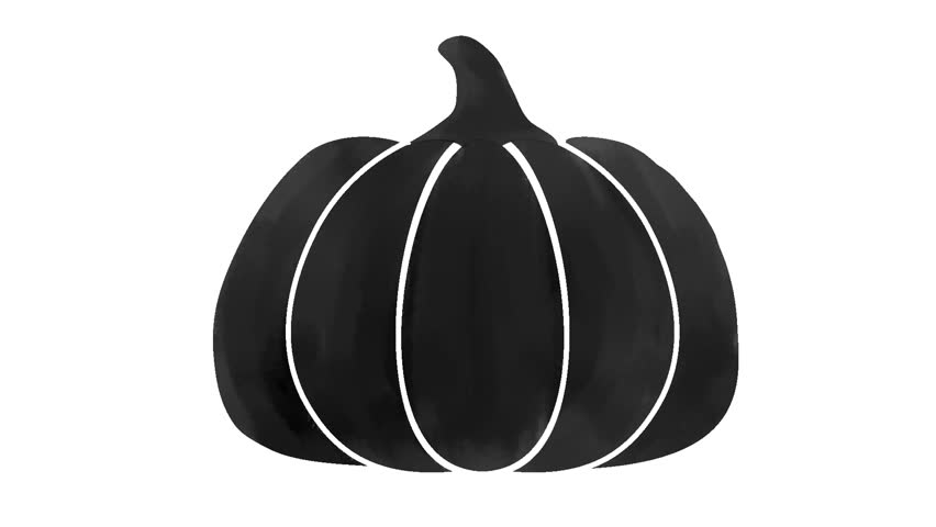 Seamless Loop Pumpkin Approach Animation – Bright Orange Pumpkin Zooming In, Turning Black, Then Retreating