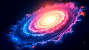 A stunning spiral galaxy with a bright golden yellow glowing core, surrounded by dramatic spiral arms. - Powered by Shutterstock - Get 15% off with code: PIKWIZARD15