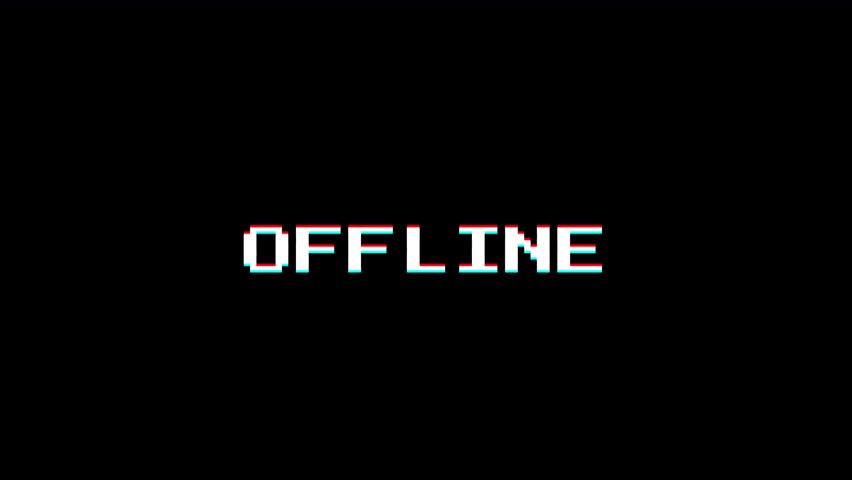 OFFLINE. glitch effect alpha channel. 4k video	