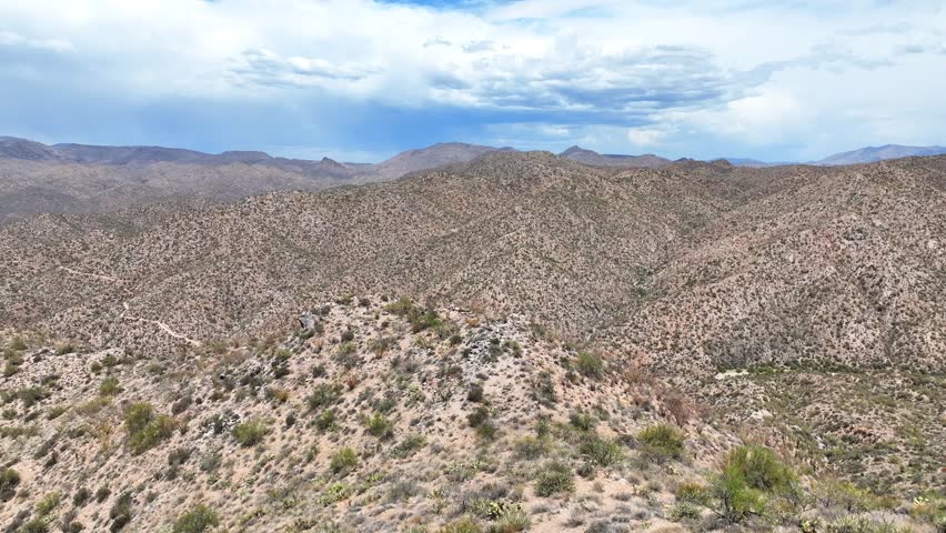Aerial view of desert landscape, United States.