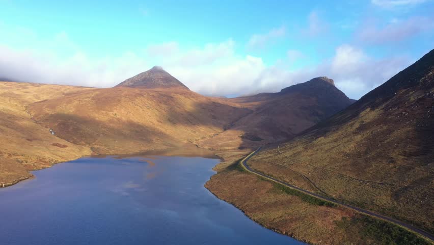 Aerial View Over Silent Valley Reservoir, County Down, Northern Ireland, UK